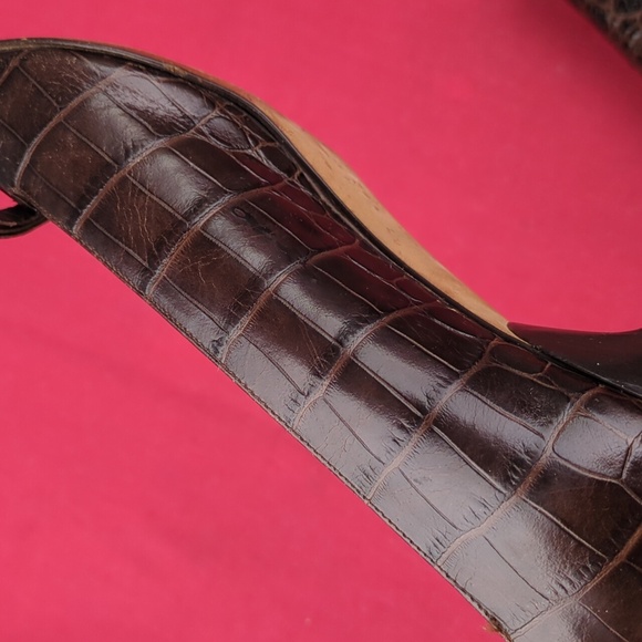Isaac Mizrahi Crocodile Pattern Leather Pumps, Made In Italy, Vintage? - Picture 10 of 16
